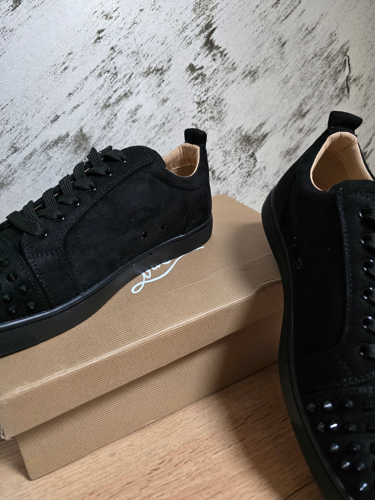 CHRISTIAN LOUBOUTIN | Black Velour & Spikes Shoes