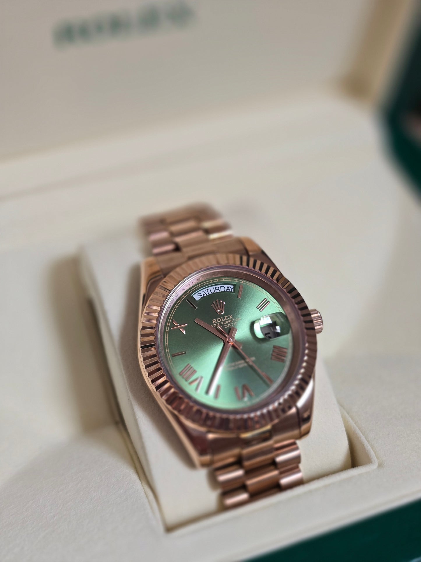 ROLEX | Day-Date 18K Rose Gold Watch