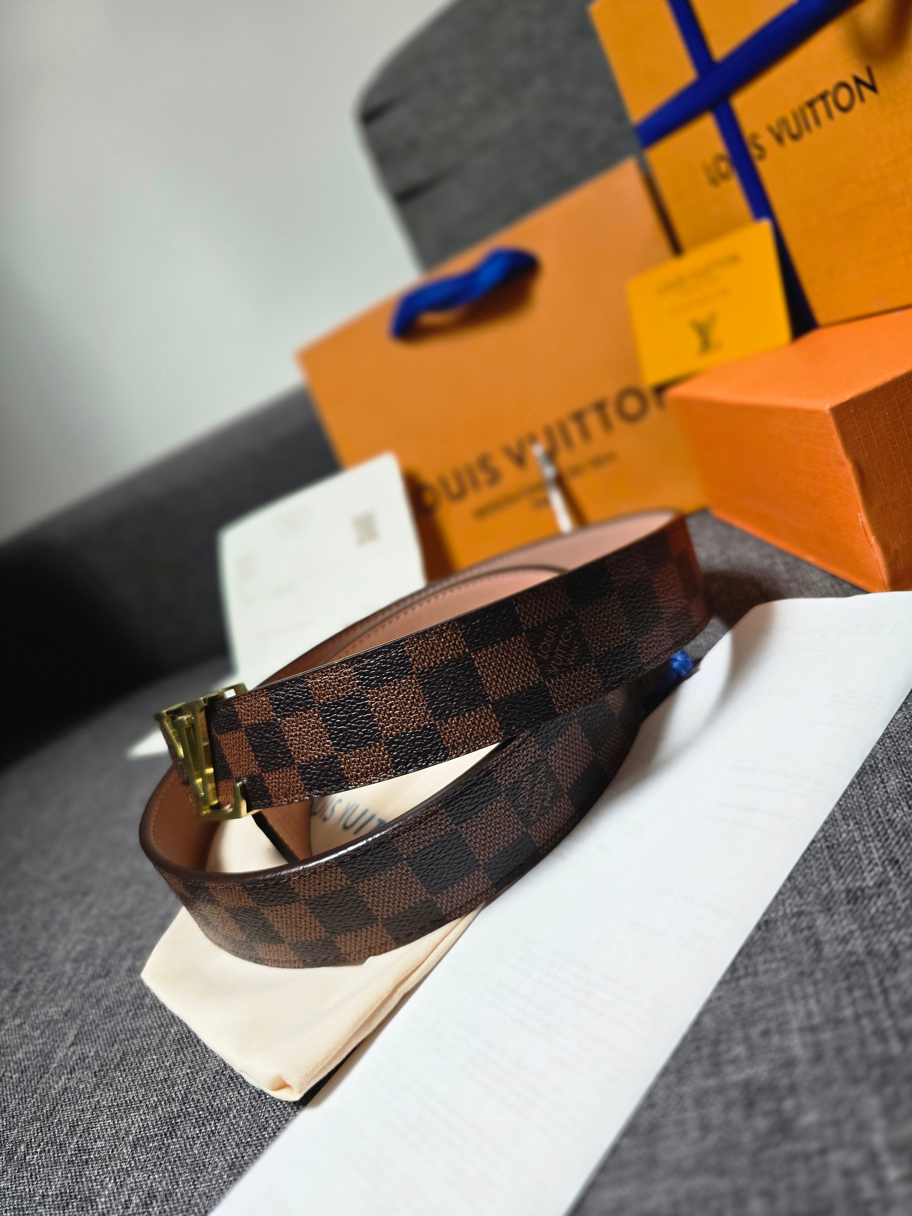 LV Initiales Damier Ebene Belt