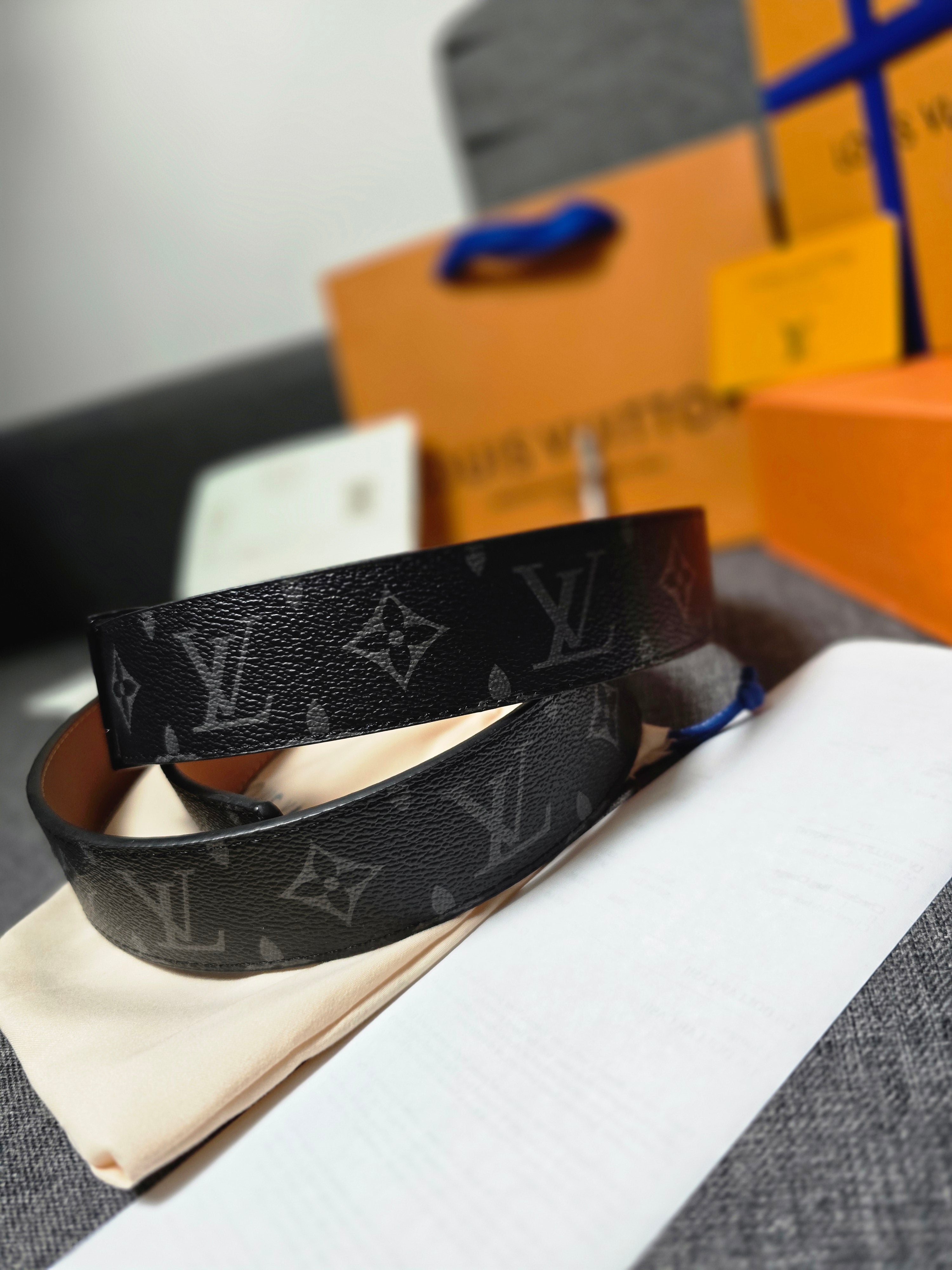 LV Monogram Canvas Leather Belt