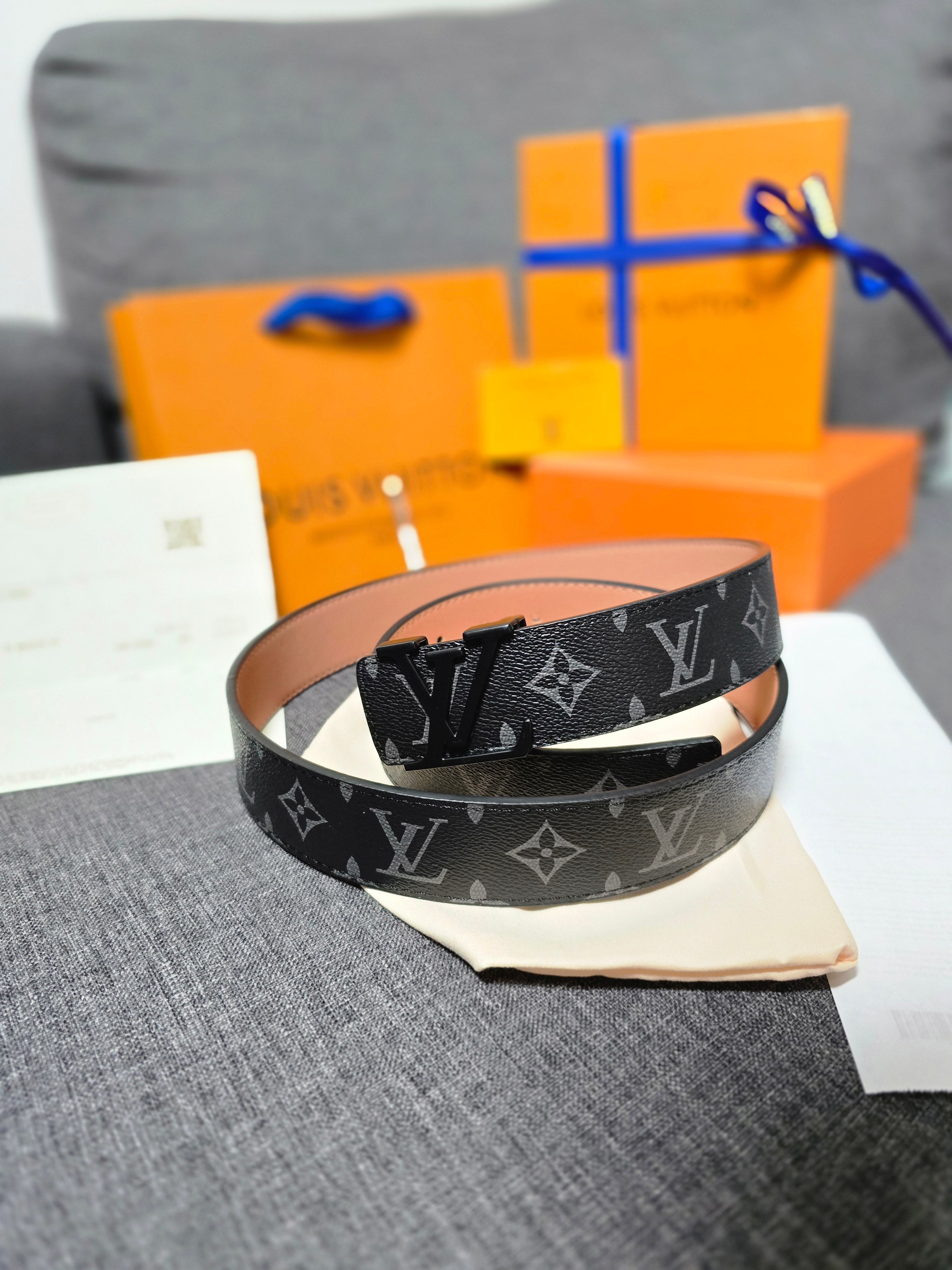 LV Monogram Canvas Leather Belt